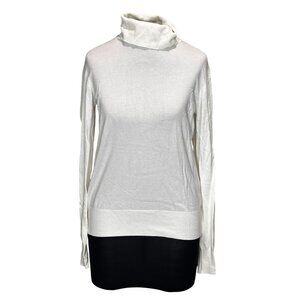 H&M Womens Turtleneck Sweater S White Viscose Blend